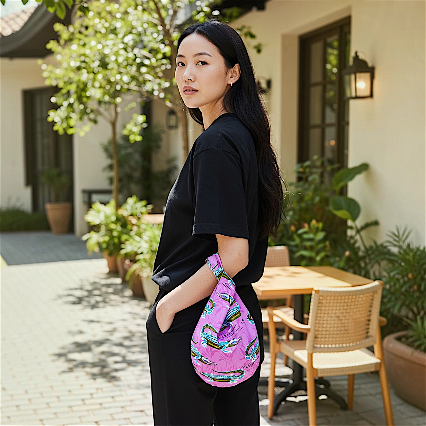 Reversible Kiki bag | Beware of the crocodiles