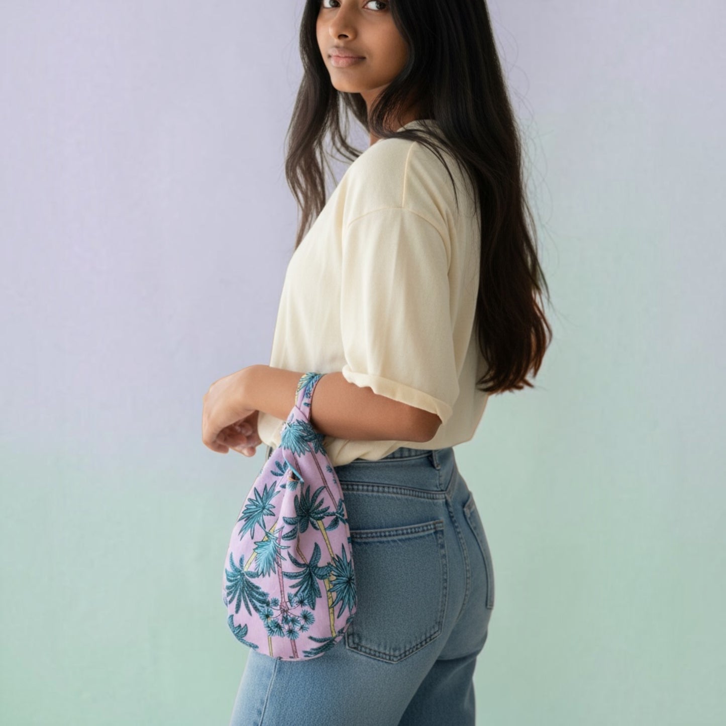 Reversible Kiki bag | Palmeras & rainbows