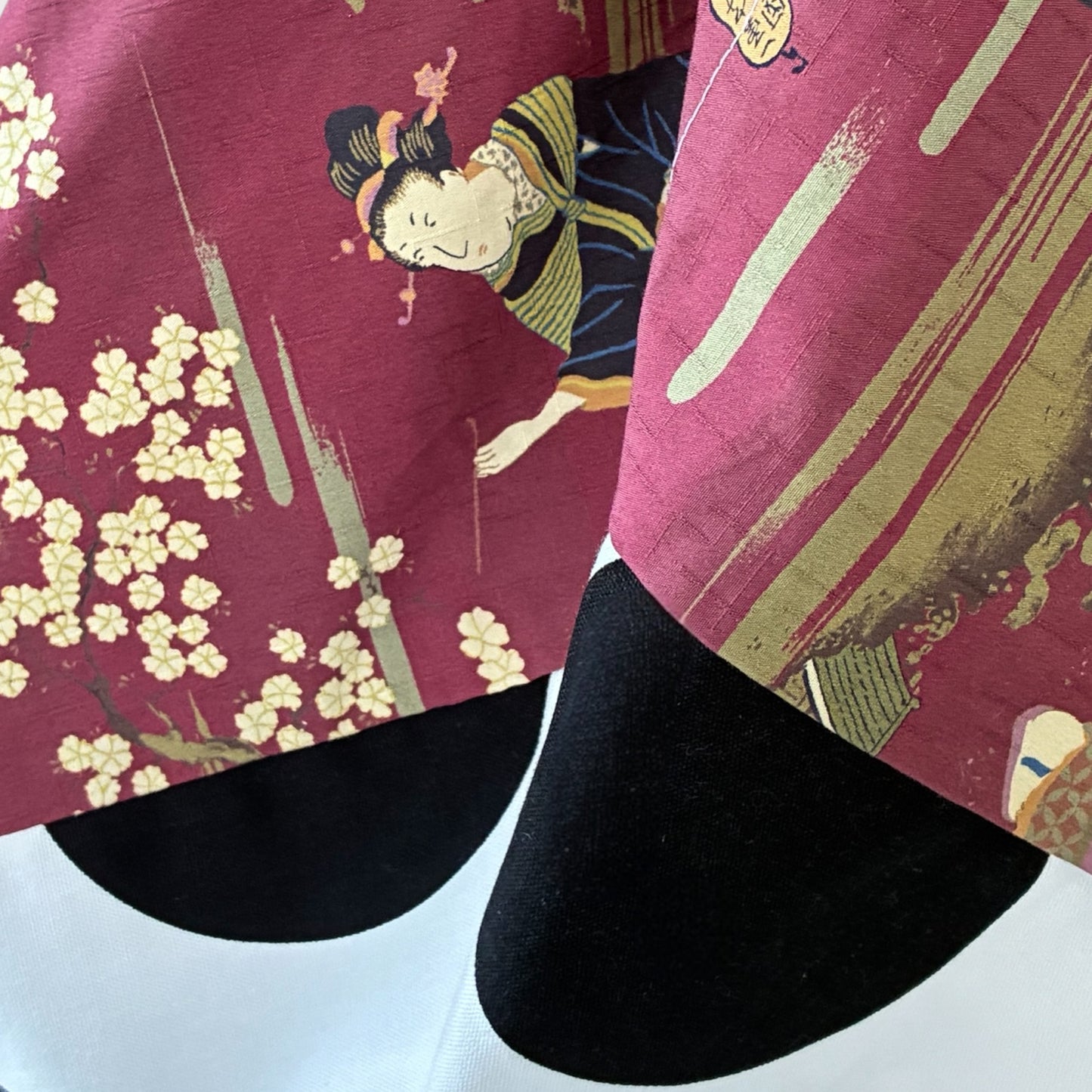 Handmade bento bag | Polka dots & Geishas garden