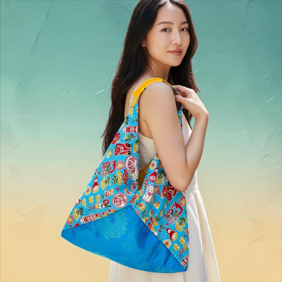 Handmade bento bag | The sky over the lucky cat
