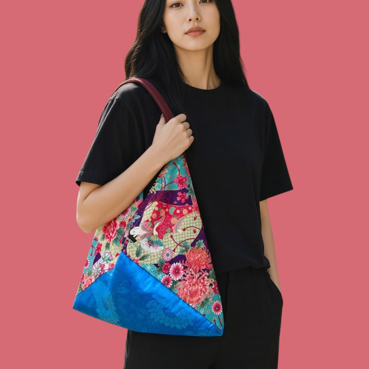 Handmade bento bag | Blue skies over Kyoto
