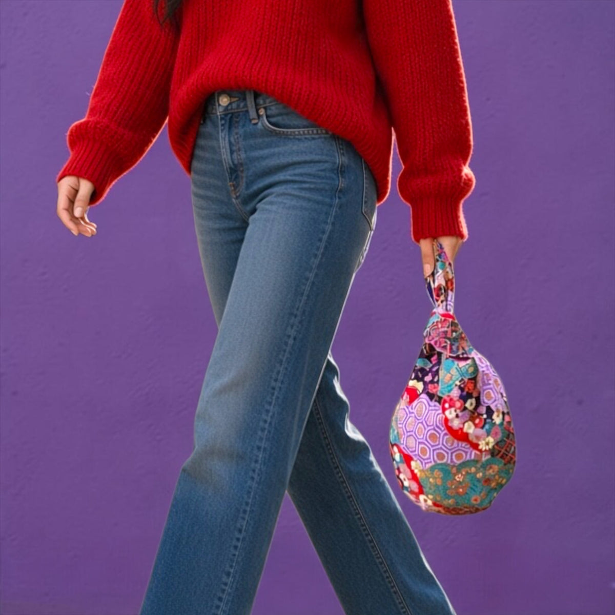 Reversible Kiki bag | Beautiful Japanese flowers
