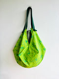 Origami colorful fabric bag , reversible shoulder bag , eco friendly Japanese inspired bag | After the rain