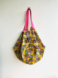 Origami sac bag , reversible fabric colorful bag , shoulder Japanese inspired bag | Looking how the flowers in my garden grow