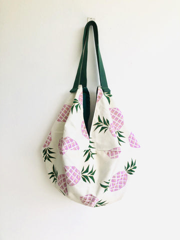 Origami sac shoulder bag , reversible handmade pineapple bag | Piñas - Jiakuma