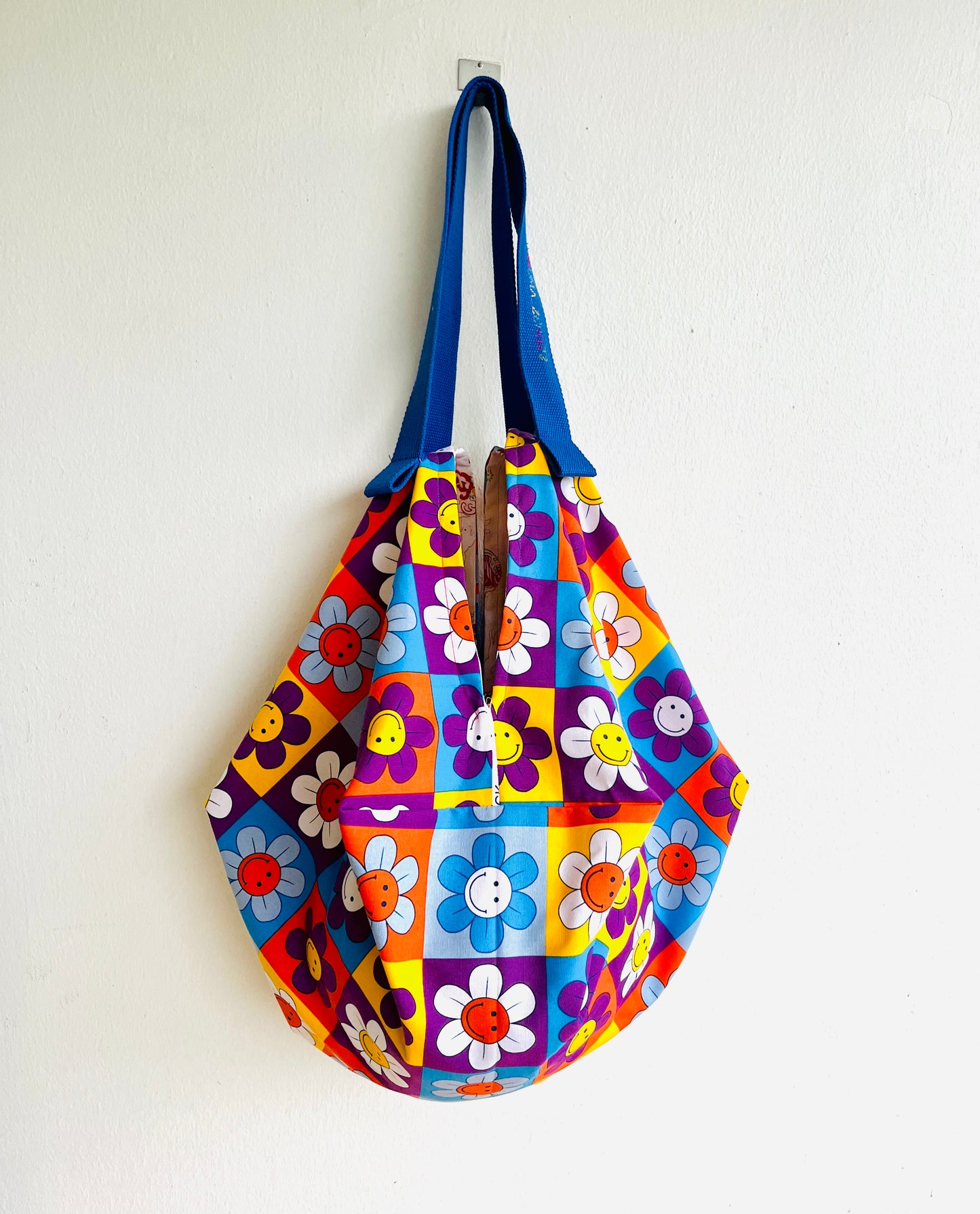 Origami sac bag , colorful reversible bag , shoulder Japanese inspired sac bag , eco friendly shopping bag | Margaritas felices - Jiakuma