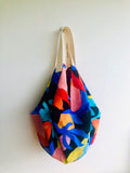 Origami sac bag , reversible fabric shoulder bag , colorful one of a kind tote bag | Nice & Matisse colorful gardens