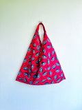 Origami bento bag , shoulder fabric bag , eco friendly Japanese inspired tote | Tea time in Shanghai