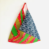 Origami bento bag , triangle tote eco friendly bag , African fabric bag | Japanese stars & Africa - Jiakuma