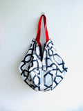 Origami sac bag , reversible fabric shoulder bag , Japanese inspired eco bag | Red Australia