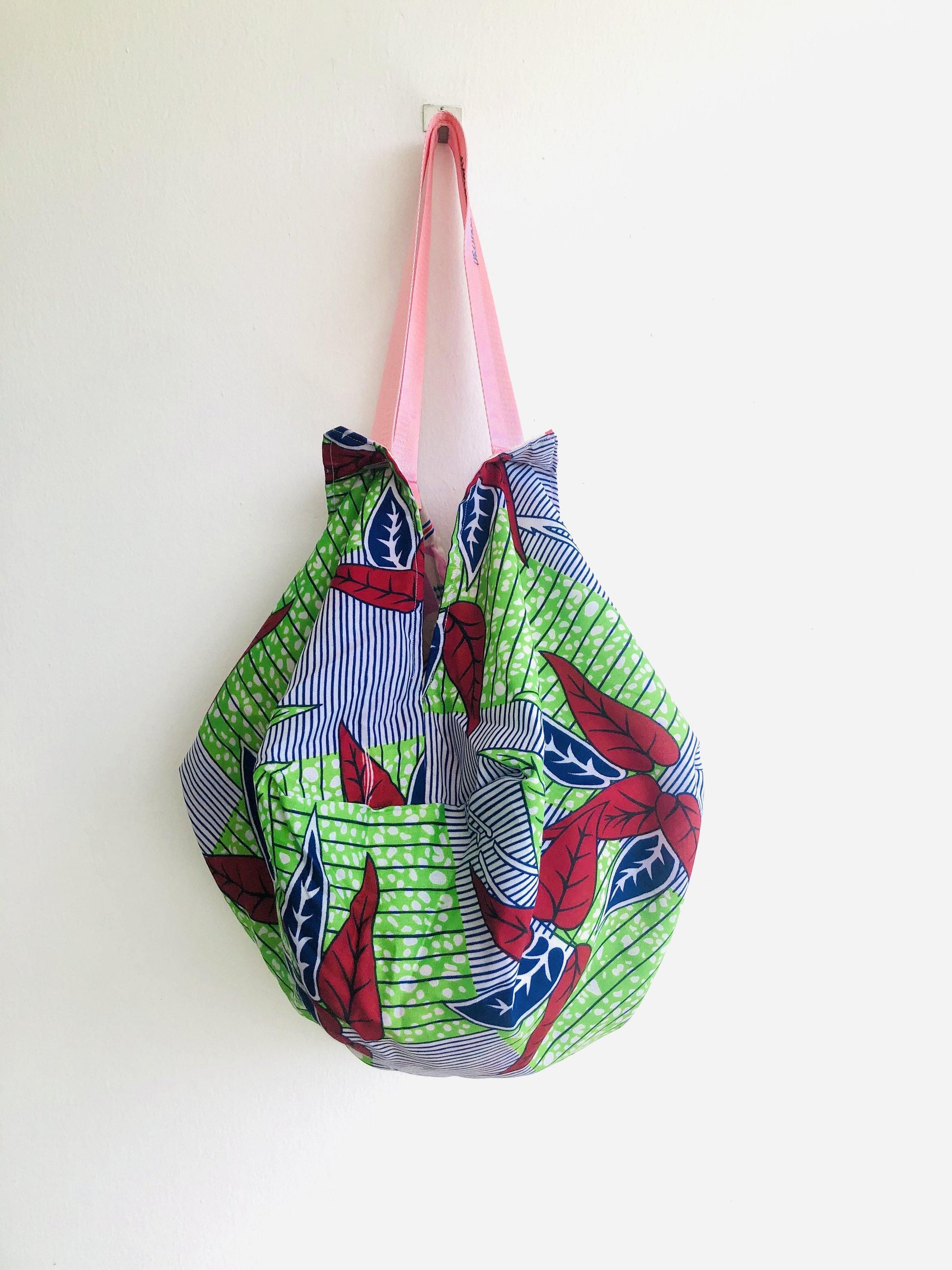 Handmade eco friendly sac bag , reversible cool fabric bag | Japanese socks & African trees - Jiakuma