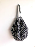 Eco friendly origami shoulder dab bag | black & white - jiakuma.myshopify.com