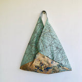 Shoulder tote bag , Japanese inspired  origami bento bag , beautiful fabric tote bag | The universe of Chinese paintings