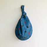 Small origami bag , cute Japanese inspired bag , wrist fabric reversible bag | I want to be a rock and roll star
