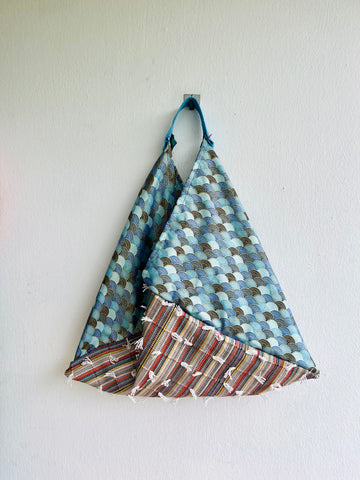 Origami bento bag , shoulder tote bag , Japanese inspired eco bag | Dreaming of the next beach holiday