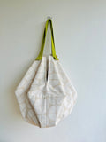 Cool origami bag, reversible fabric sac bag , Japanese inspired shoulder bag | Shades of white