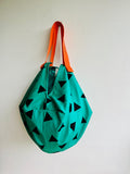 Origami sac bag , fabric reversible Japanese bag , shopping colorful sac bag | We love geometry