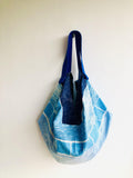 Sac shoulder bag , origami sac bags, reversible fabric eco bag | Blue sea  lines - Jiakuma