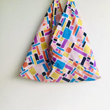 Colorful summer bag , eco friendly tote bag , origami bento bag , Japanese inspired bag | Colorful strokes - Jiakuma