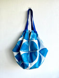 Reversible Japanese inspired bag , shoulder sac fabric bag , eco friendly shopping bag | Pacific Ocean