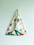 Tote origami bag , bento triangle fabric bag ,Japanese inspired shoulder bag | Monkey life