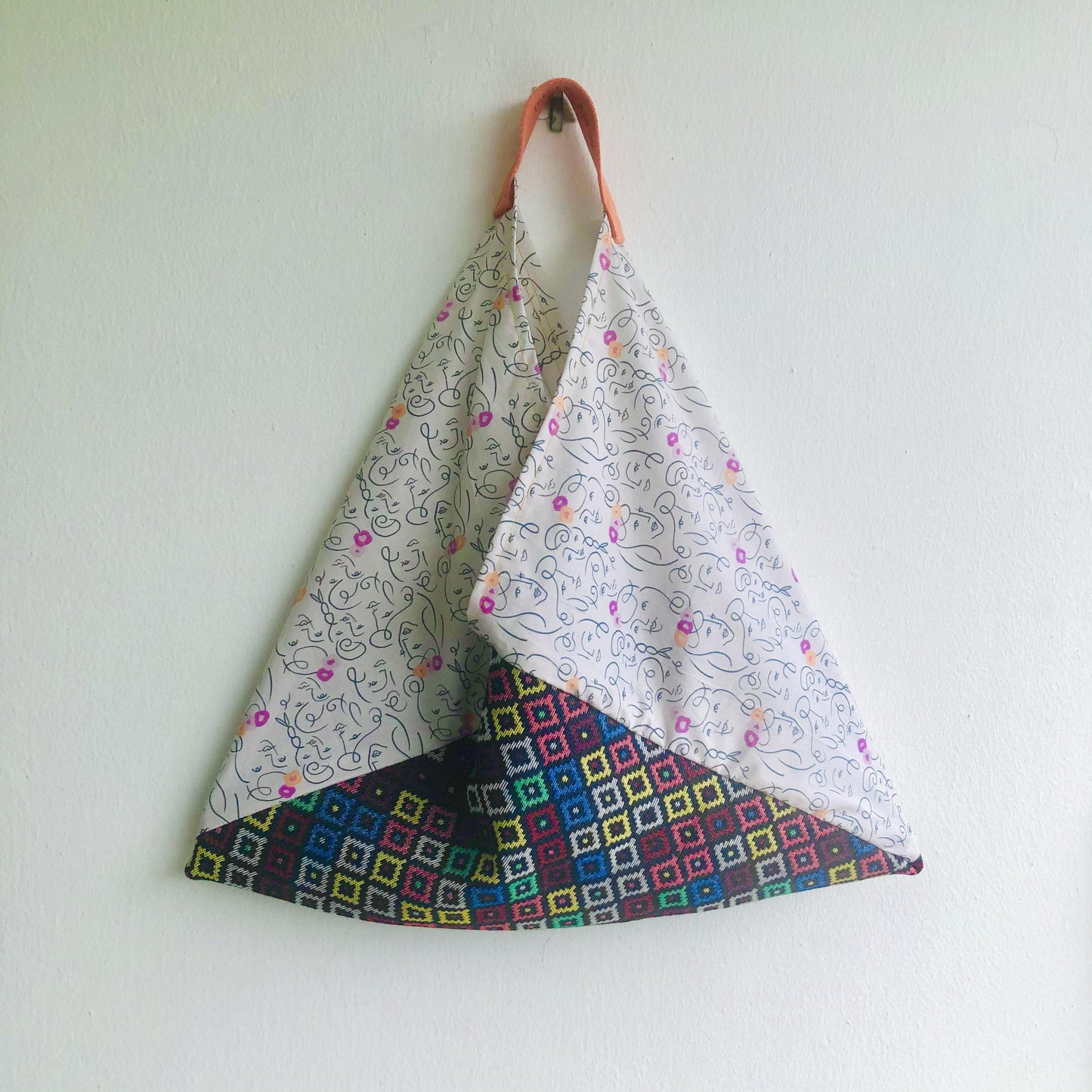 Origami bento bag , fabric handmade Japanese inspired bag , eco friendly tote bag | Peranakan ladies - Jiakuma