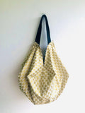 Japanese inspired bag , Japanese wave print fabric handmade sac bag , reversible eco bag | Waves & Gold - Jiakuma