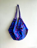 Origami sac shoulder bag , Japanese inspired bag , reversible fabric bag | Fossil magic world in my garden
