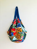 Colorful sac shoulder bag , origami sac bag , reversible fabric Japanese inspired bag | Colorful end of the summer