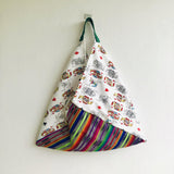 Origami shoulder bento bag , tote fabric ooak colorful bag , eco friendly reusable bag | I got the Joker - Jiakuma