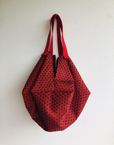 Shoulder sac origami bag , ooak sac bag , reversible elegant Japanese inspired bag | Red Shanghai - Jiakuma
