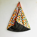 Origami bento bag , triangle tote Japanese inspired bag | Sicilian Oranges & Gold - Jiakuma