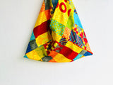 Origami bento bag , colorful tote bag , triangle jaoansss inspired shoulder tote bag | Yellow fields