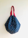 Origami reversible sac bag , Japanese inspired large sac bag , eco friendly shopping bag | The mermaids singing to Ulises