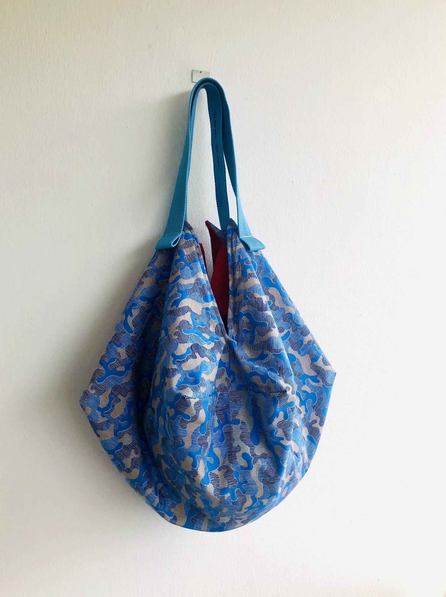 Shoulder sac bag , origami reversible bag , cool shopping most affordable eco bag | Azul Robert Kaufman - Jiakuma