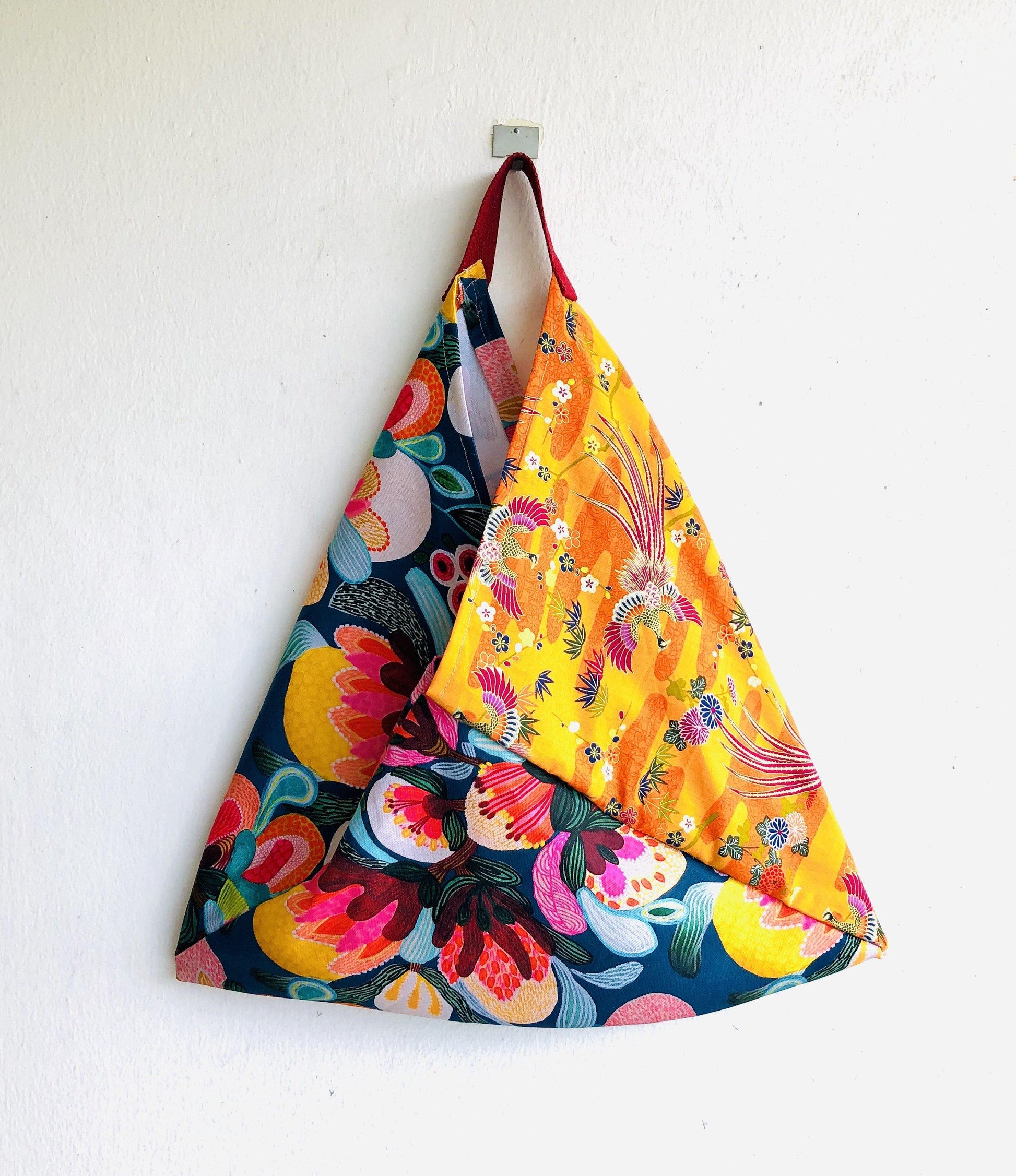 Colorful shoulder bag , origami tote bag , shopping bag | Sunset at a tropical garden - Jiakuma