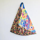 Bento origami bag , shoulder colorful tote bag , eco Japanese inspired bag | Yellow dragon celebration - Jiakuma