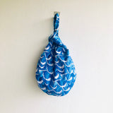 Small cute origami bag , reversible knot wrist bag , Japanese inspired bag | The mermaids singing to Ulises