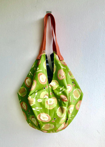 Sac origami reversible bag , handmade colorful shopping eco bag , Japanese inspired bento bag | Today I feel like having nasi lemak and satay - Jiakuma
