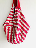 Shoulder origami bag , origami sac tote , reversible unique bag | Red wolf - Jiakuma