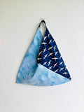 Origami bento bag , triangle fabric handmade bag , shoulder eco shopping bag | Free cranes