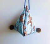 Origami dumpling bag , shoulder small pom pom bag , eco friendly tiger print bag | The Eye of the tiger - Jiakuma