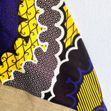 Shoulder bento bag , origami tote bag , colorful African fabric bag , jute shopping bag | Yellow Africa & jute - Jiakuma