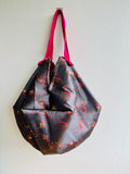 Origami sac bag , reversible fabric Japanese inspired bag , shoulder shopping bag  | Bodil’s flamingos