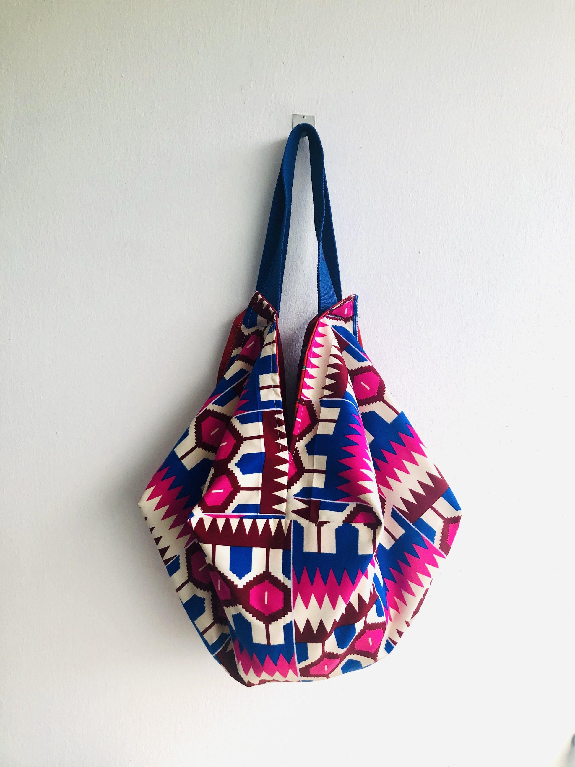 Origami sac bag , reversible shoulder bag , eco friendly colorful tote bag | Travelling in my dreams to the Virgin Islands - Jiakuma