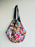 Origami sac bag , colorful reversible bag , Japanese inspired bag , shoulder shopping bag | People from Ibiza
