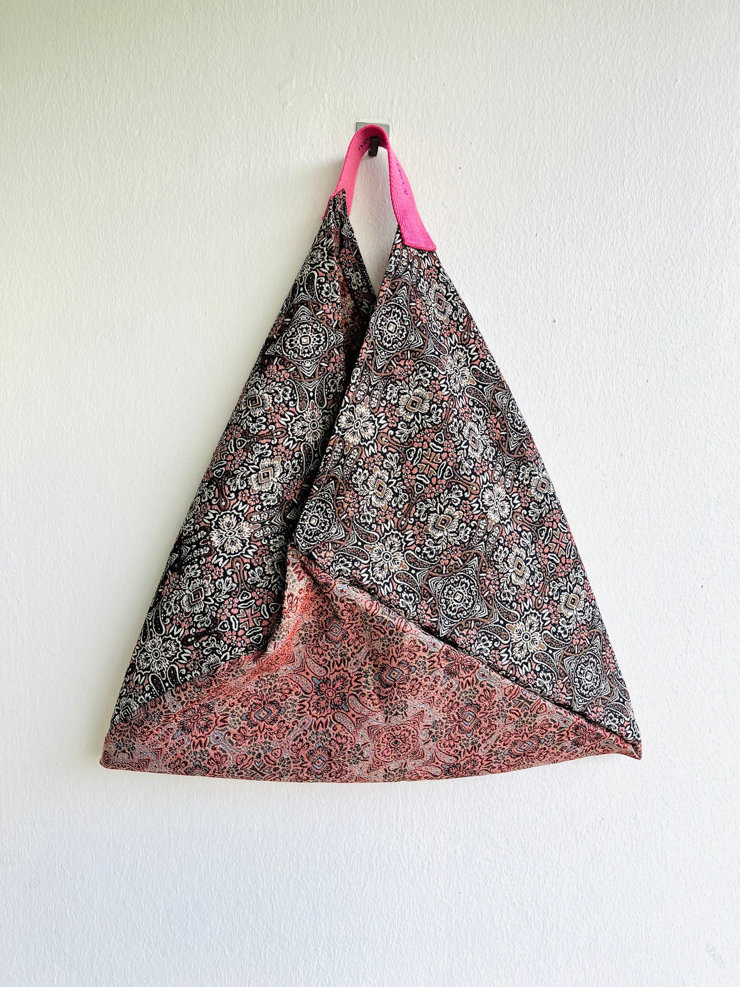 Origami tote bag , shoulder fabric eco bag , triangle tote bag | Damasco