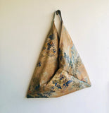 Japanese inspired tote bag , origami bento bag , shoulder fabric bag | a Chinese painting scene