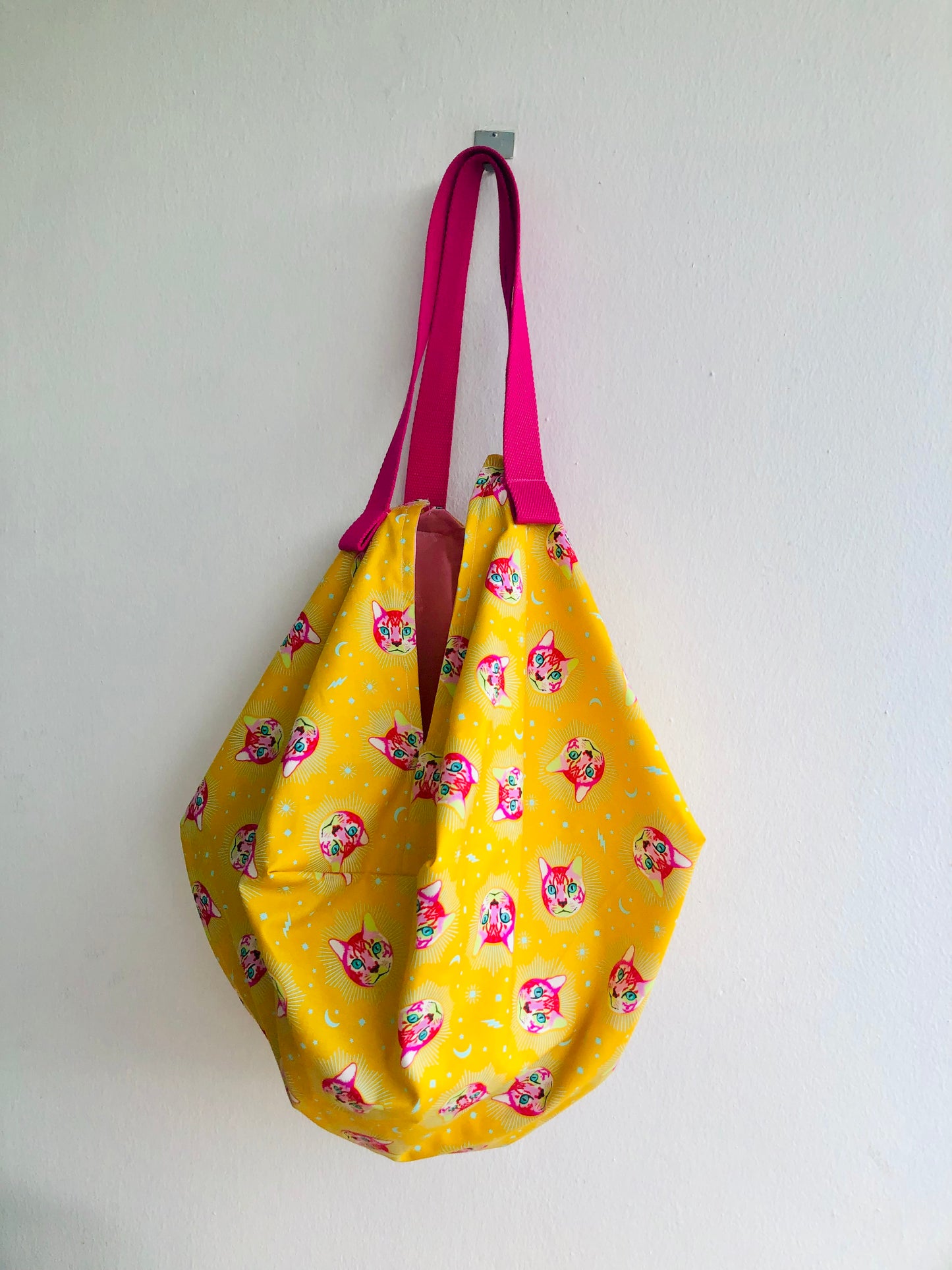 Origami sac reversible shoulder bag , colorful shopping eco bag | kitty kitty