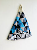 Origami bento tote bag , fabric triangle bag , eco friendly shopping bag , Japanese inspired bag | Follow the Stars